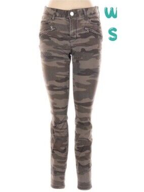A.N.A  Camo High Waisted Jeggings Skinny Jeans Zippers 90s Vibe Women Size 12
